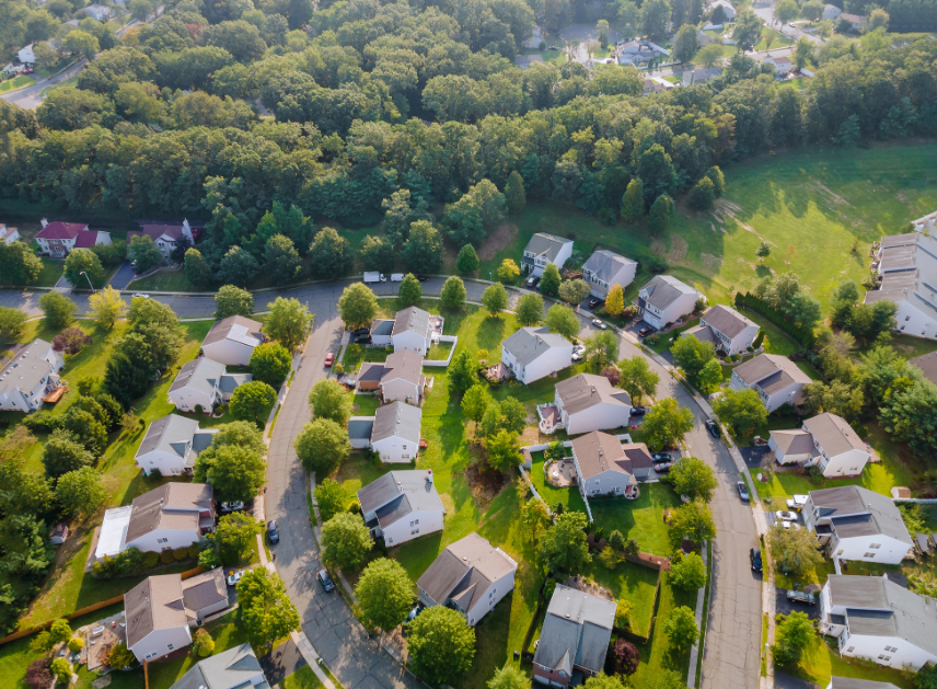 Wide Panorama Aerial Vew Tall Houses Wide Panorama Aerial Vew Tall Houses